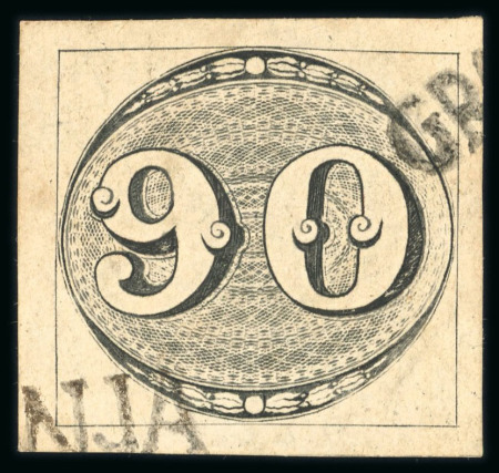 Stamp of Brazil » 1843 Bull's Eyes 1843 Bull's Eyes 90r part two handstamps with thin lettering