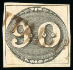 Stamp of Brazil » 1843 Bull's Eyes 1843 Bull's Eyes 90r. four margin used largepart brown hs