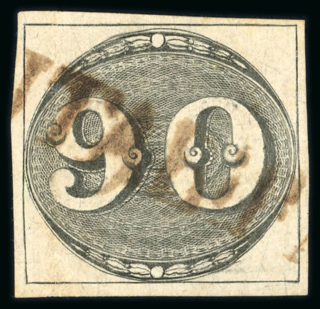 Stamp of Brazil » 1843 Bull's Eyes 1843 Bull's Eyes 90r. four margin used largepart brown hs