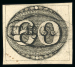 Stamp of Brazil » 1843 Bull's Eyes Itaboray: 1843 Bull's Eyes 60r black early impression used Itaboray