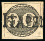 Stamp of Brazil » 1843 Bull's Eyes Itapemerim: 1843 Bull's Eyes 90r four margins part straight-line hs