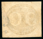 Stamp of Brazil » 1843 Bull's Eyes Itapemerim: 1843 Bull's Eyes 90r four margins part straight-line hs