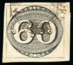 Stamp of Brazil » 1843 Bull's Eyes Itapecuru: 1843 Bull's Eyes 60r four margins used part undated hs