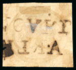 Stamp of Brazil » 1843 Bull's Eyes Jacarehy: 1843 Bull's Eyes 60r worn impression used part two hs