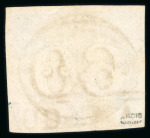 Stamp of Brazil » 1843 Bull's Eyes Jaragua: 1843 Bull's Eyes 60r black close to large margins part framed hs