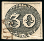 Stamp of Brazil » 1843 Bull's Eyes 1843 Bull's Eyes 30r black early impression, paper fold used  brownish red hs