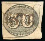 Stamp of Brazil » 1843 Bull's Eyes Limeira: 1843 Bull's Eyes 30r and 60r framed hs with dotted surround