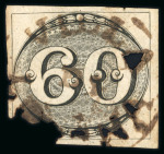 Stamp of Brazil » 1843 Bull's Eyes Villa de Lorena: 1843 Bull's Eyes 60r four margins used large part ds