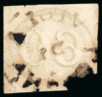 Stamp of Brazil » 1843 Bull's Eyes Villa de Lorena: 1843 Bull's Eyes 60r four margins used large part ds