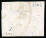 Stamp of Brazil » 1843 Bull's Eyes Magé: 1843 Bull's Eyes 30r black used part four line hs
