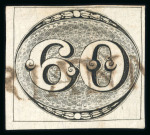 Stamp of Brazil » 1843 Bull's Eyes Marianna (MG): 1843 Bull's Eyes two 60r with straight-line hs, one faulty