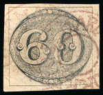 Stamp of Brazil » 1843 Bull's Eyes 1843 Bull's Eyes 60r worn impression used part two double ring red hs