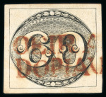 Stamp of Brazil » 1843 Bull's Eyes Oeir As Dopiauhy: 1843 Bull's Eyes 60r four margins red cancel