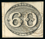 Stamp of Brazil » 1843 Bull's Eyes Oliveira Ce: 1843 Bull's Eyes 60r black four margins large part cancel