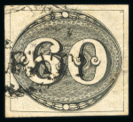 Stamp of Brazil » 1843 Bull's Eyes 1843 Bull's Eyes 60r black four margins used two different cancels