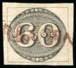 Stamp of Brazil » 1843 Bull's Eyes 1843 Bull's Eyes 60r black fine part red sl hs