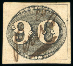 Stamp of Brazil » 1843 Bull's Eyes Pernambuco: 1843 Bull's Eyes 90r used full abreviated manuscript