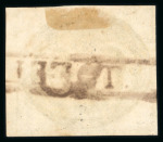 Stamp of Brazil » 1843 Bull's Eyes Porto Feliz: 1843 Bull's Eyes 60r black part framed horz hs