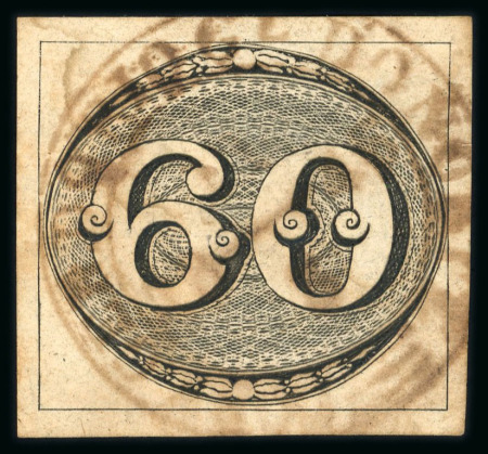 Stamp of Brazil » 1843 Bull's Eyes Rio Gde Do Norte: 1843 Bull's Eyes 60r grey-black used large cds