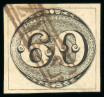 Stamp of Brazil » 1843 Bull's Eyes 1843 Bull's Eyes 60r four margins framed brown hs