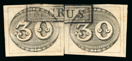 Stamp of Brazil » 1843 Bull's Eyes 1843 Bull's Eyes two 30r black making up complete hs