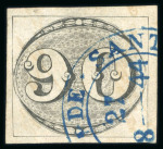 Stamp of Brazil » 1843 Bull's Eyes 1843 Bull's Eyes 90r worn impression used blue cancel