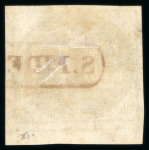 Stamp of Brazil » 1843 Bull's Eyes 1843 Bull's Eyes 90r bottom marginal used par framed hs