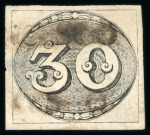 Stamp of Brazil » 1843 Bull's Eyes 1843 Bull's Eyes 30r grey-black used part two sl hs