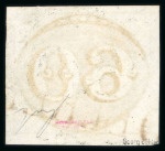 Stamp of Brazil » 1843 Bull's Eyes Sao Joao del-Rei: 1843 Bull's Eyes 60r black used part sl hs