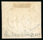 Stamp of Brazil » 1843 Bull's Eyes Sao Joao do Principe: 1843 Bull's Eyes 60r grey-black used framed sl hs