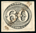 Stamp of Brazil » 1843 Bull's Eyes 1843 Bull's Eyes 60r black used complete sl hs