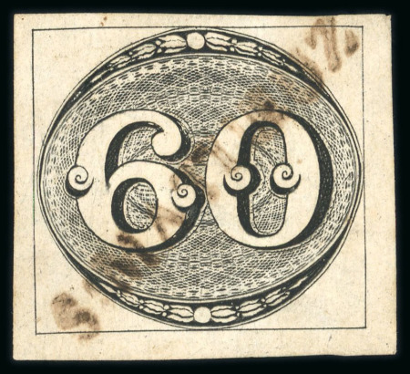 Stamp of Brazil » 1843 Bull's Eyes 1843 Bull's Eyes 60r black used complete sl hs