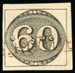 Stamp of Brazil » 1843 Bull's Eyes 1843 Bull's Eyes 60r used large part brownish framed hs