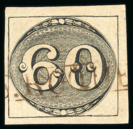 Stamp of Brazil » 1843 Bull's Eyes 1843 Bull's Eyes 60r used large part brownish framed hs