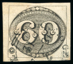 Stamp of Brazil » 1843 Bull's Eyes Sao Paulo: 1843 Bull's Eyes 60r grey-black double-ring framed hs