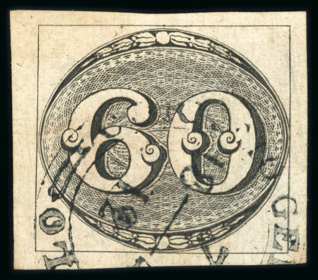 Stamp of Brazil » 1843 Bull's Eyes Sao Paulo: 1843 Bull's Eyes 60r grey-black double-ring framed hs