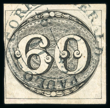 Stamp of Brazil » 1843 Bull's Eyes Sao Paulo, Correio Geral de: 1843 Bull's Eyes 60r black used large part blue cds