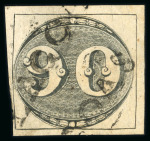 Stamp of Brazil » 1843 Bull's Eyes 1843 Bull's Eyes 90r used part two sl hs