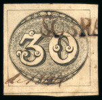 Stamp of Brazil » 1843 Bull's Eyes 1843 Bull's Eyes 3r used part sl hs