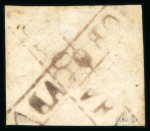 Stamp of Brazil » 1843 Bull's Eyes Sorocaba (SP): 1843 Bull's Eyes 30r used two framed hs making cross