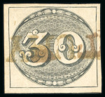 Stamp of Brazil » 1843 Bull's Eyes 1843 Bull's Eyes 30r part upside down sl ds