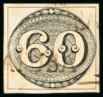 Stamp of Brazil » 1843 Bull's Eyes Ubatuba: 1843 Bull's Eyes 60r used part 2 sl hs