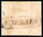 Stamp of Brazil » 1843 Bull's Eyes Valenca: 1843 Bull's Eyes 60r black ornate framed hs