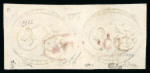 Stamp of Brazil » 1843 Bull's Eyes 1843 Bull's Eyes 30r worn impression horizontal pair full red hs