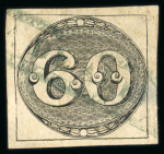 Stamp of Brazil » 1843 Bull's Eyes 1843 Bull's Eyes 60r black usedgreen framed hs