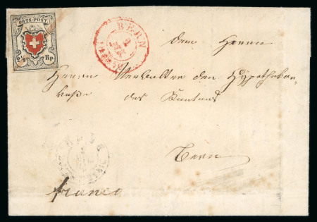 Stamp of Switzerland / Schweiz » Orts-Post und Poste Locale 1850, Orts-Post mit Kreuzeinfassung, Type 18, auf Brief