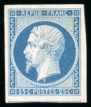 Stamp of France » Présidence de 1852 1852, Présidence Y&T n°10, 25c bleu avec grandes marges