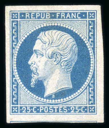 Stamp of France » Présidence de 1852 1852, Présidence Y&T n°10, 25c bleu avec grandes marges