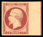 Stamp of France » Empire 1853-1862 1853, Napoléon non dentelé Y&T n°18c, 1f carmin neuf