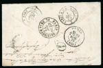 Stamp of France » Boules de Moulins 1871, superbe Boule de Moulins avec affranchissement mixte Bordeaux Y&T n°44A TB + Napoléon lauré n°32